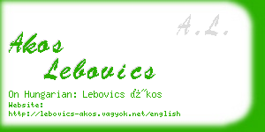 akos lebovics business card